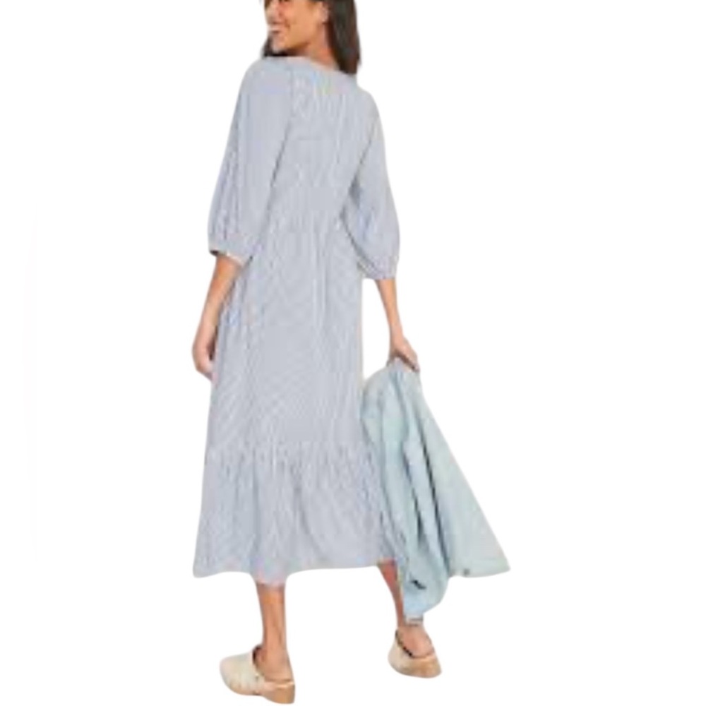 Old Navy Blue Striped Midi Dress